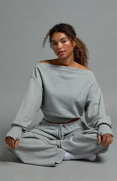 PAC 1980 Active French Terry Off-The-Shoulder Sweatshirt