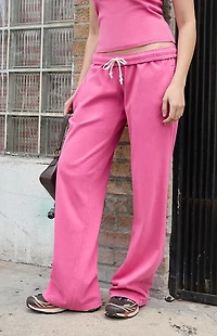 John Galt Pink Anastasia Tie Baggy Sweatpants