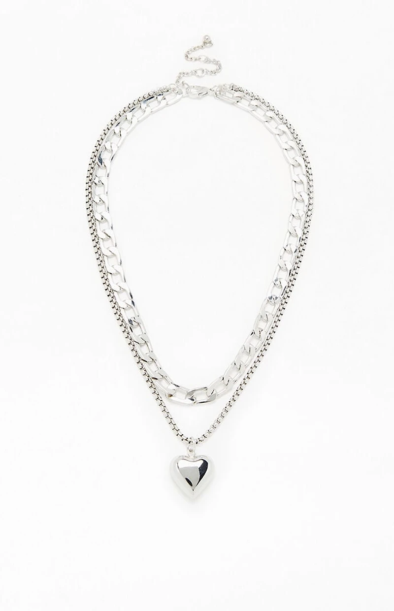 LA Hearts Heart Chain Layered Necklace