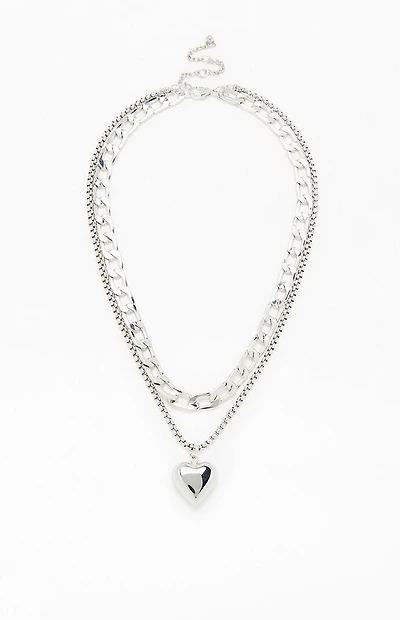 LA Hearts Heart Chain Layered Necklace