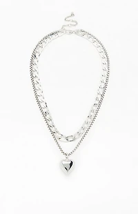 LA Hearts Heart Chain Layered Necklace