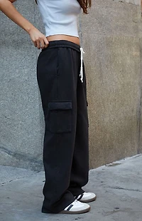 John Galt Black Anastasia Cargo Sweatpants
