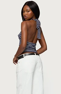 Edikted Striped Cowl Neck Halter Top