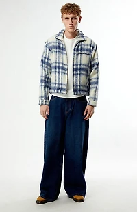 Pacsun Sedona Blue & White Plaid Gas Jacket