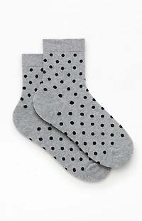 John Galt Gray Polka Dot Ankle Socks