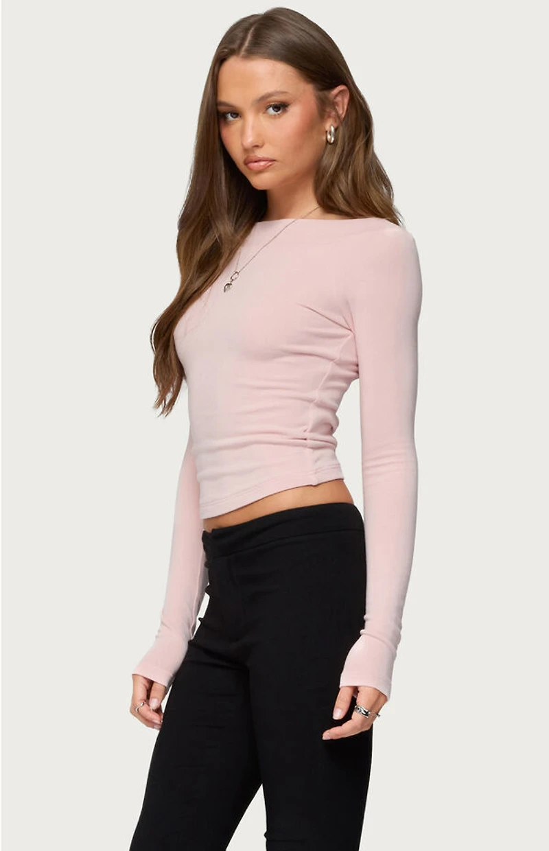 Edikted Embry Boat Neck Raglan Top
