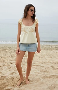 John Galt Yellow Odette Tank Top