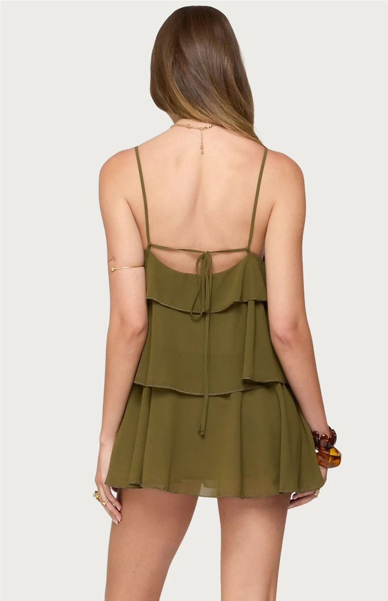 Edikted Gwynne Chiffon Ruffled Mini Dress