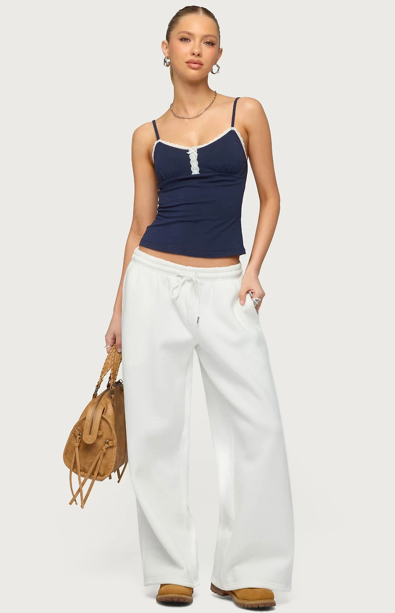 Edikted Olezka Contrast Lacey Tank Top