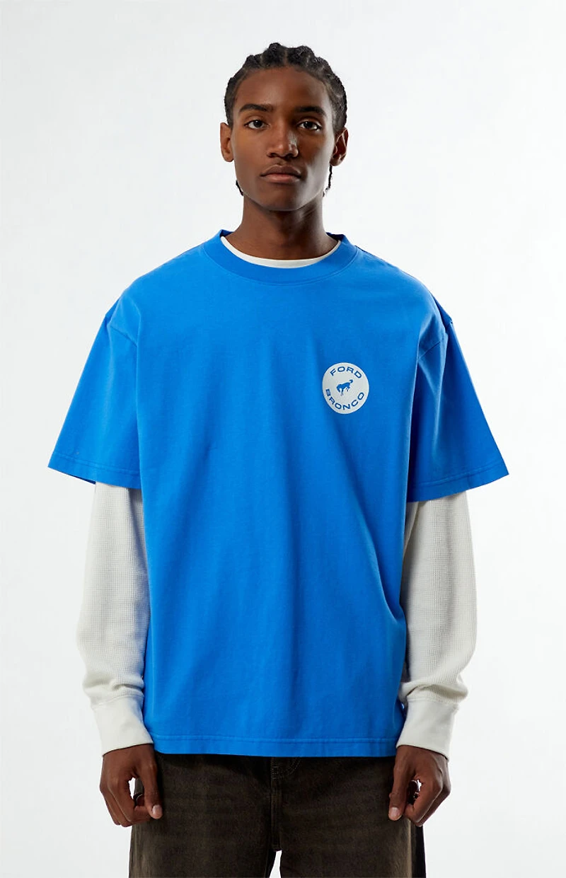 FORD Blue Bronco Circle Logo T-Shirt