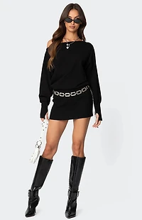 Edikted Eve Off Shoulder Knit Mini Dress