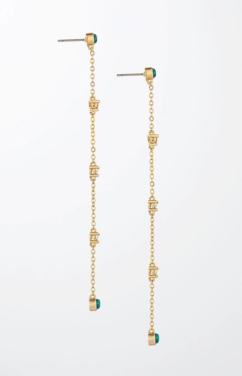 Ettika Green Kyocera Opal Earrings