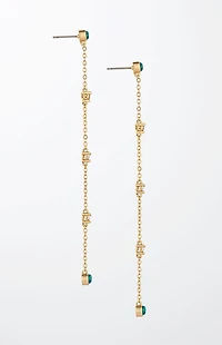 Ettika Green Kyocera Opal Earrings