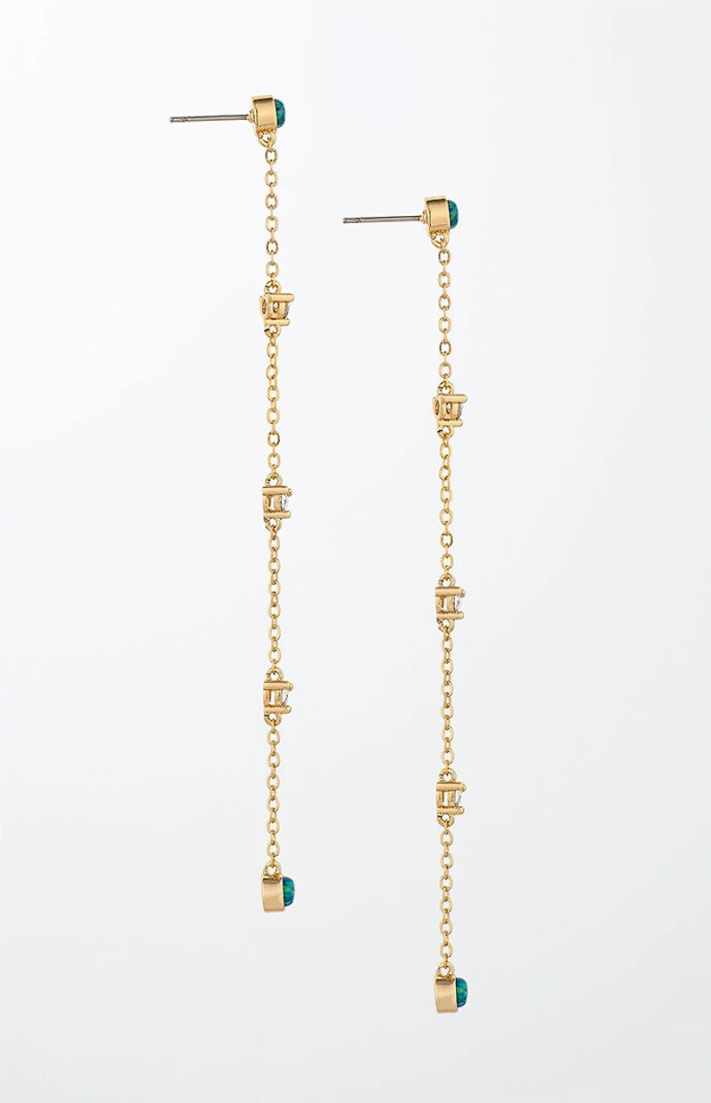 Ettika Green Kyocera Opal Earrings