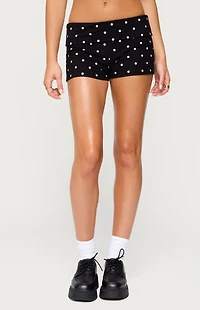 Edikted Chelsie Polka Dot Foldover Shorts
