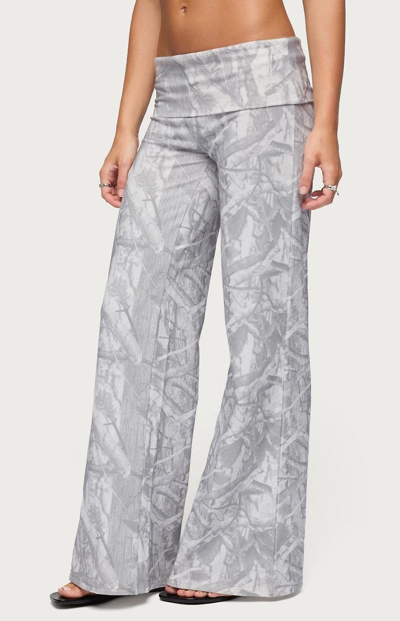 Edikted Cammy Wide Leg Foldover Pants