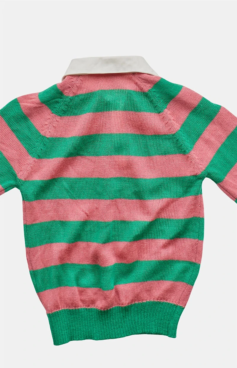 PS VINTAGE '80s Striped Long Sleeve Polo Top