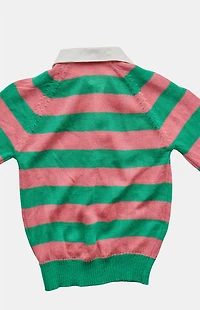PS VINTAGE '80s Striped Long Sleeve Polo Top