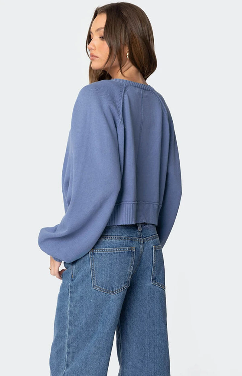 Edikted Sammi Puff Sleeve Knit Cardigan