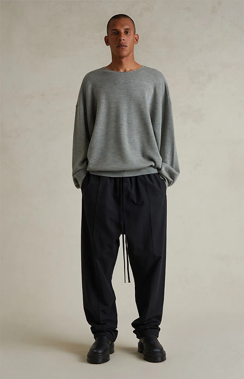 Fear of God ESSENTIALS Concrete Heather Merino Wool Crew Neck Sweater