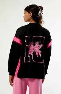 PLAY PALM ANGELS Long Sleeve V-Neck Jersey
