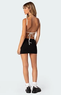 Edikted Bow Ribbon Trim Open Back Top