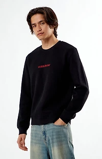 Guess Jeans Black Embroidered Crew Neck Sweatshirt