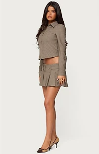 Edikted Lockette Plaid Pleated Mini Skort