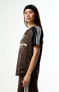 adidas Leopard Satin Short Sleeve Jersey