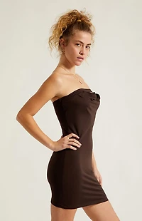 Third Charm Jada Strapless Cowl Mini Dress