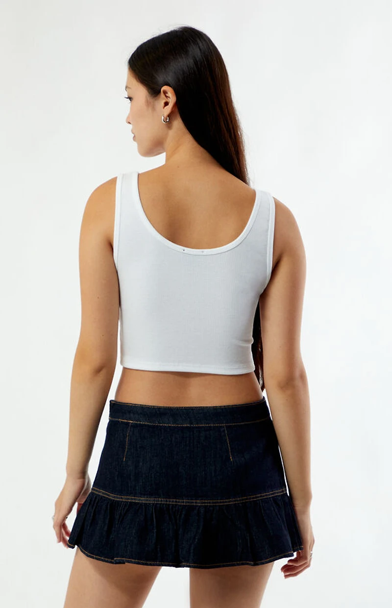 True Religion Crystal Tiger Cropped Tank Top