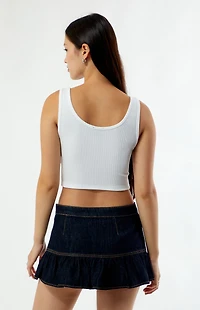 True Religion Crystal Tiger Cropped Tank Top