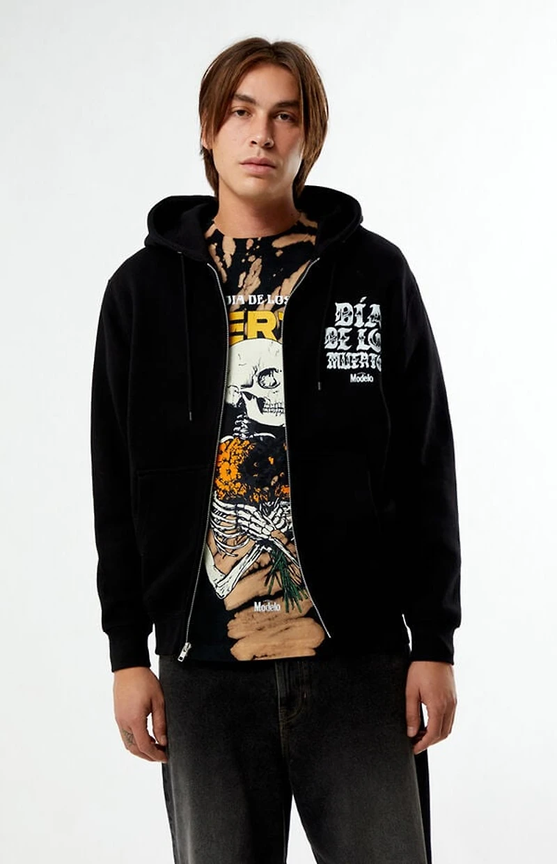 Modelo Salud Full Zip Dia De Los Muertos Hoodie