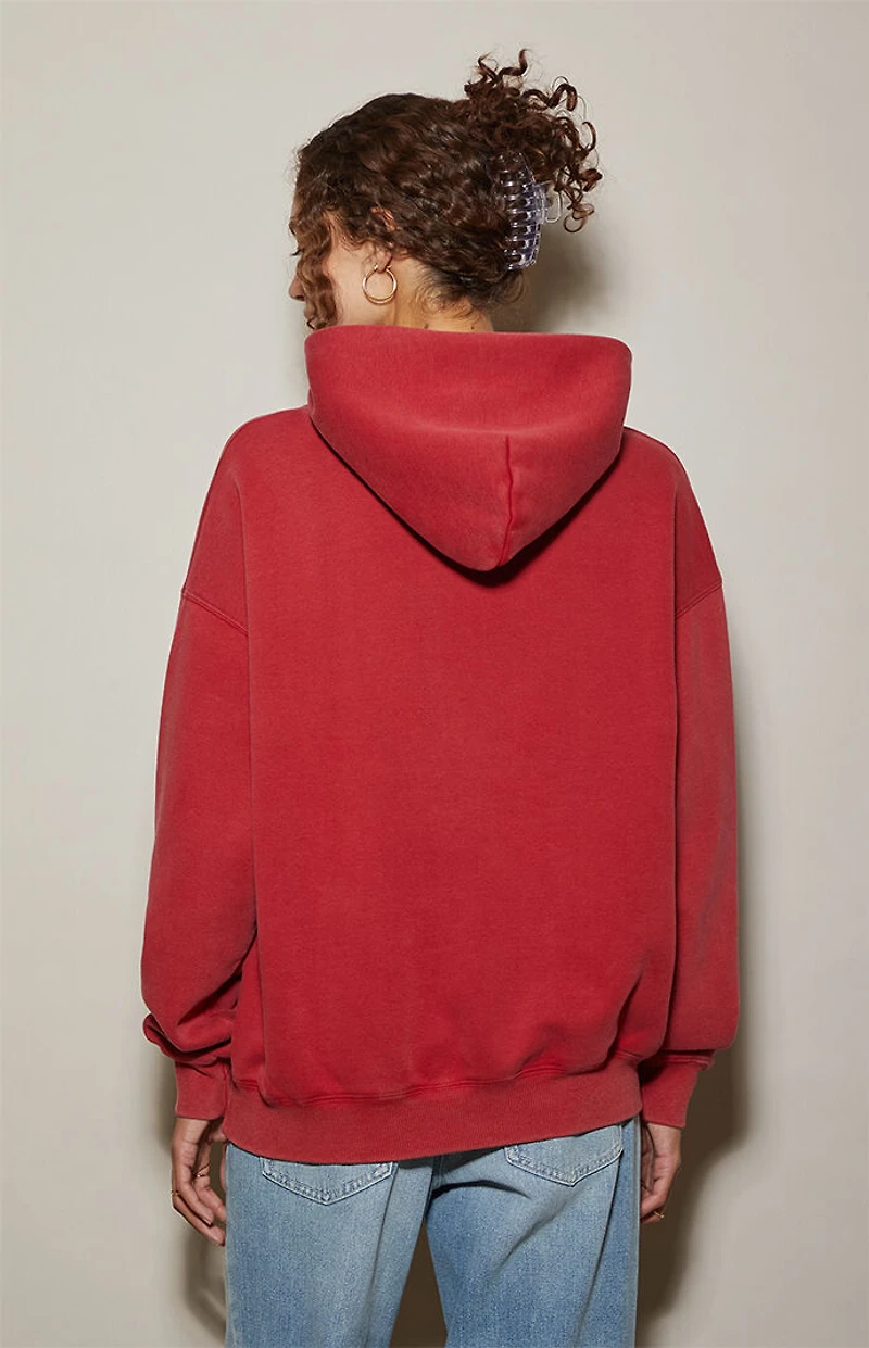Pacsun Red Ultra Soft Fleece Core Washed Pullover Hoodie