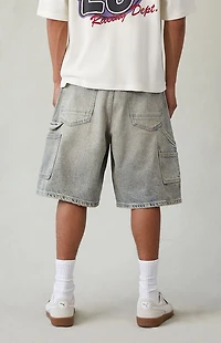 Pacsun Light Blue Tint Baggy Denim Carpenter Shorts