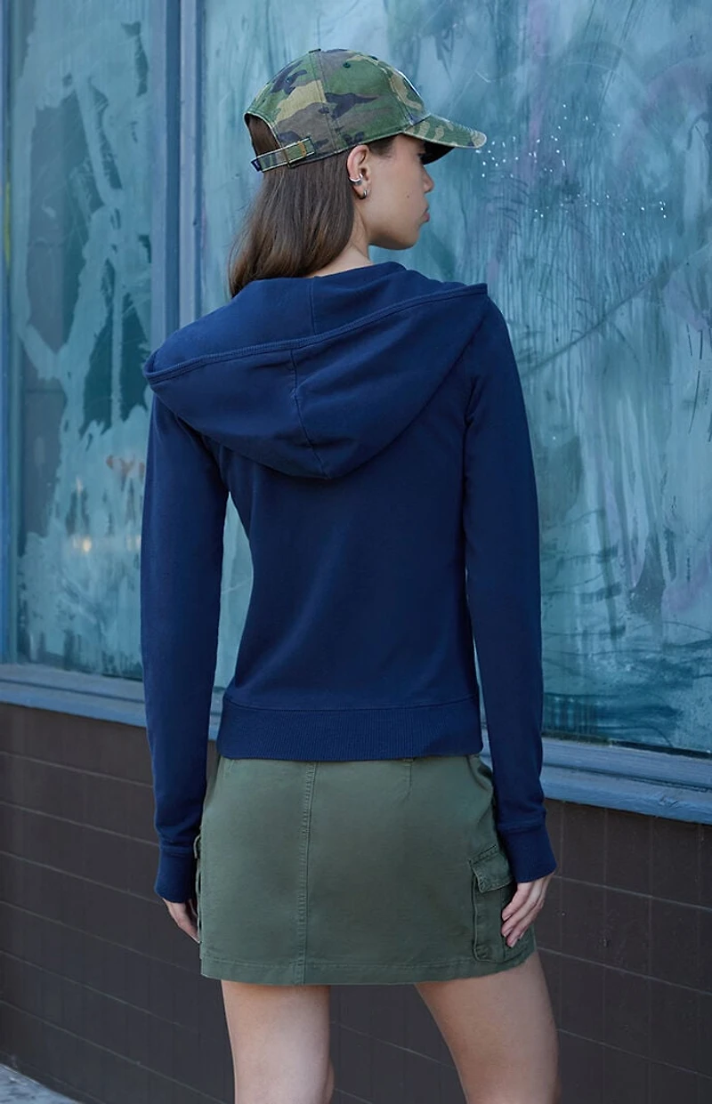 John Galt Navy Christy Zip Up Hoodie