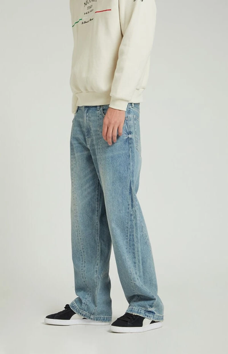 Pacsun Dylan Pieced Baggy Jeans Medium Blue