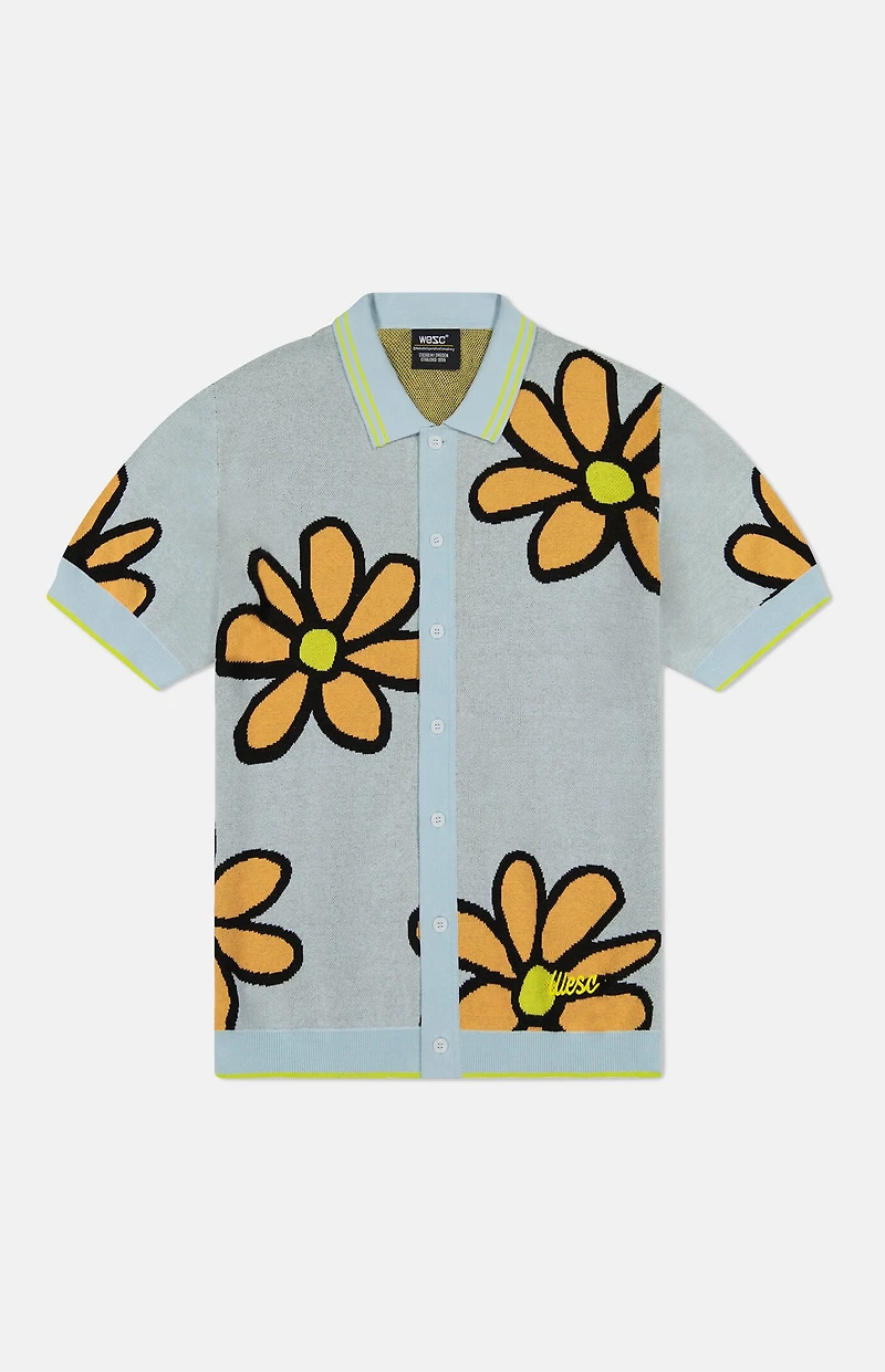 WeSC Sky Daisy Short Sleeve Polo Cardigan