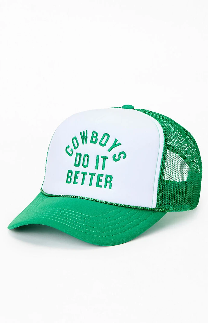 Diamond Cross Ranch Green Cowboys Do It Better Trucker Hat