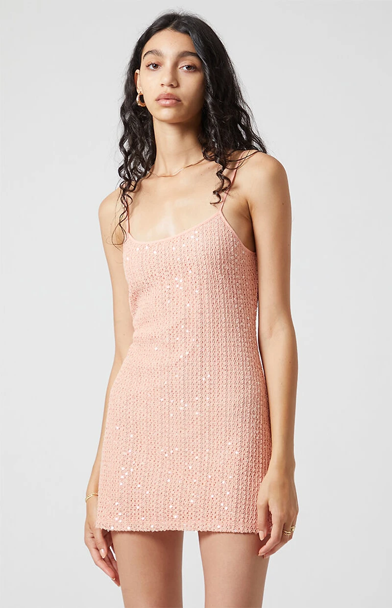 Beverly and Beck Sparkle Scoop Neck Mini Dress