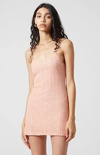 Beverly and Beck Sparkle Scoop Neck Mini Dress