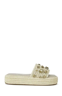 AZALEA WANG Women's Tan Baste Sandals
