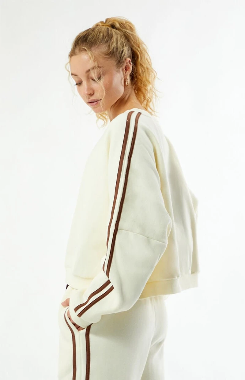 Rhythm Cream Contrast Crew Neck Sweatshirt