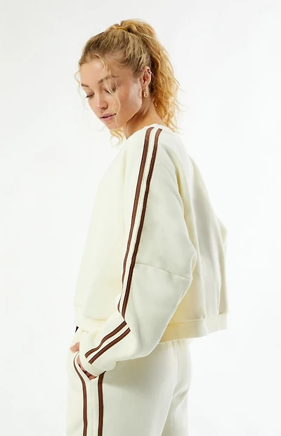 Rhythm Cream Contrast Crew Neck Sweatshirt