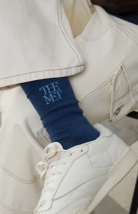 The Met x Pacsun Navy Logo Crew Socks