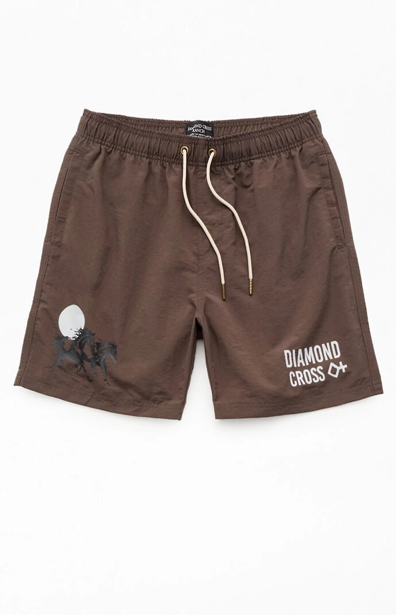 Diamond Cross Ranch Setting Sun 6" Swim Trunks