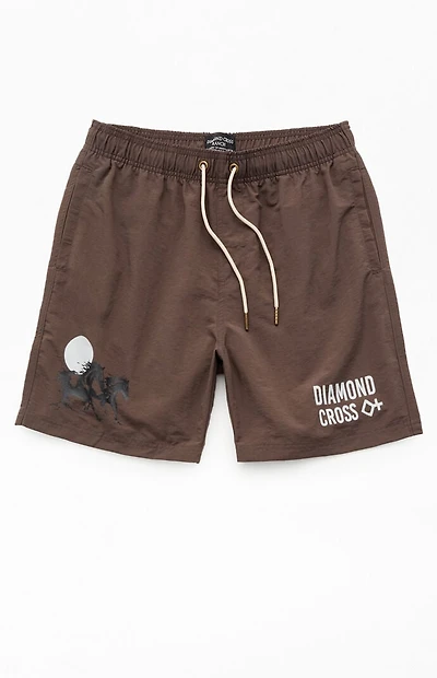 Diamond Cross Ranch Setting Sun 6" Swim Trunks