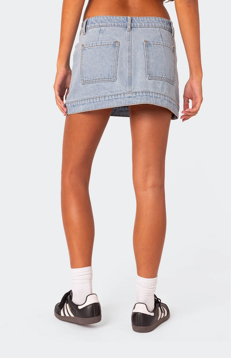 Edikted Foxx Denim Mini Skirt