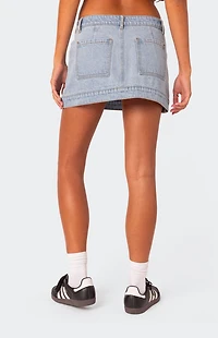 Edikted Foxx Denim Mini Skirt