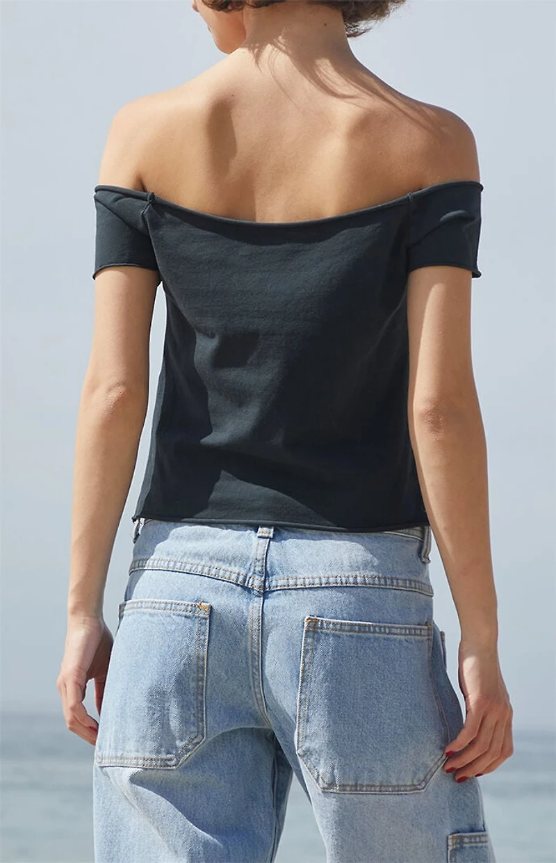 John Galt Black Bonnie New York Off-The-Shoulder Top